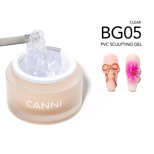 CANNI PVC Sculpting Gel BG05 – priehľadný 3D zdobiaci gél, 10 g