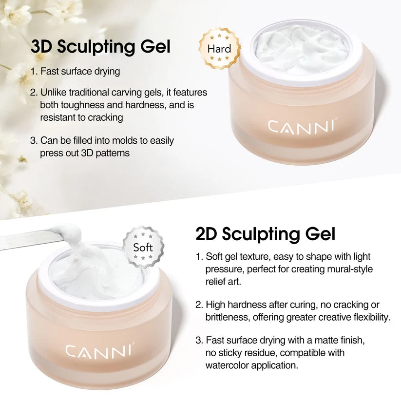 CANNI 3D Sculpting Gel BG07 – biely 3D zdobiaci gél, 10 g