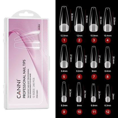 CANNI Soft Gel tipy na nechty No.04 – Coffin, 240 ks / 12 veľkostí