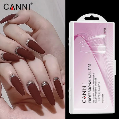 CANNI Soft Gel tipy na nechty No.04 – Coffin, 240 ks / 12 veľkostí