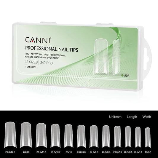 CANNI Soft Gel tipy na nechty No.06 – French, 240 ks / 12 veľkostí